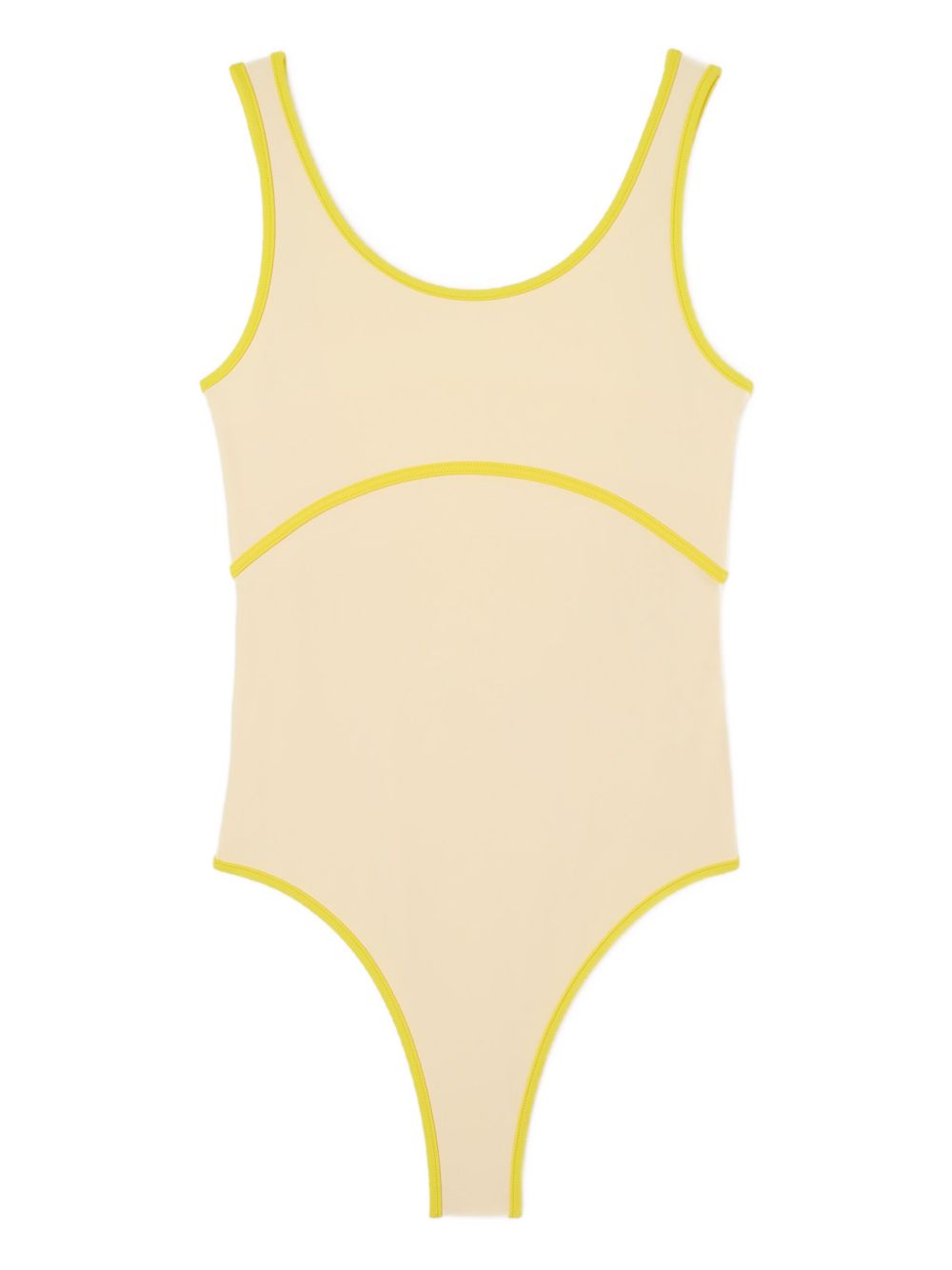 Contrasting-trim swimsuit - Yellow