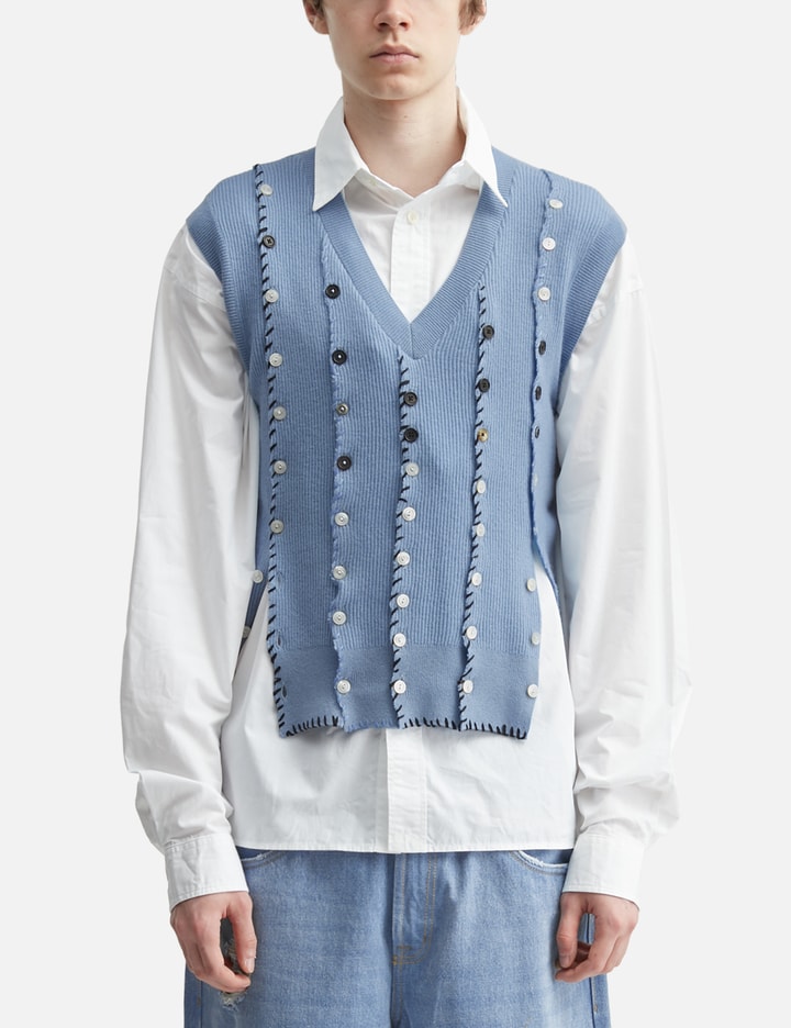 Light Blue Button Vest