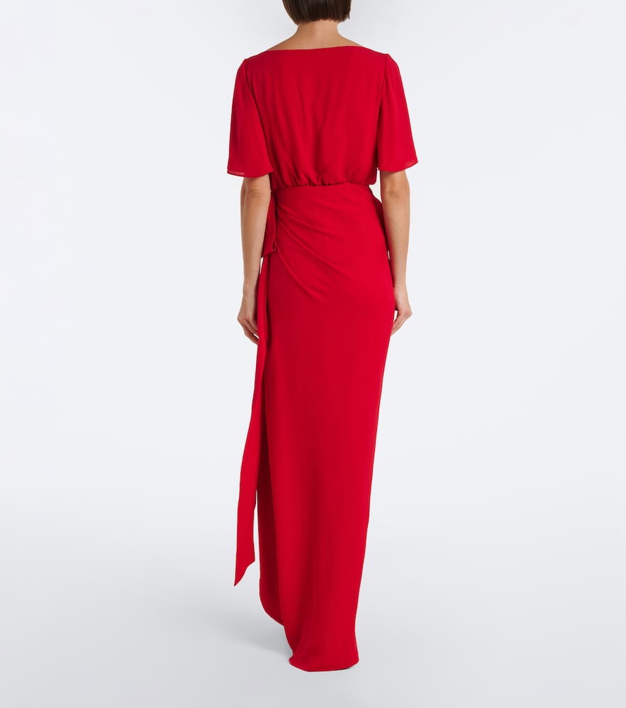 Draped silk georgette gown