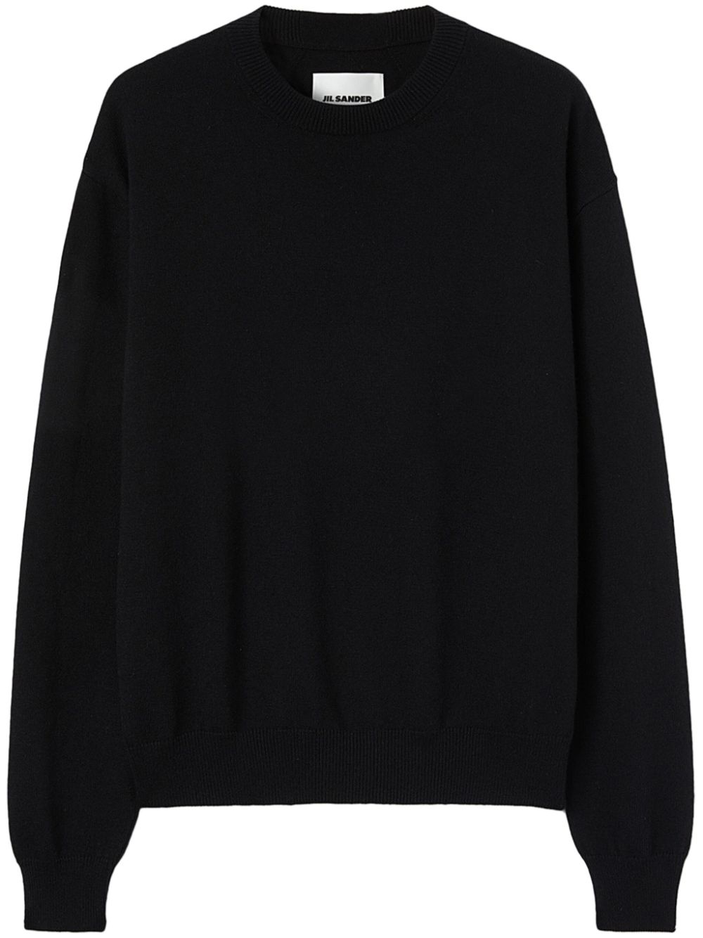 Fine-knit crew-neck jumper - Black