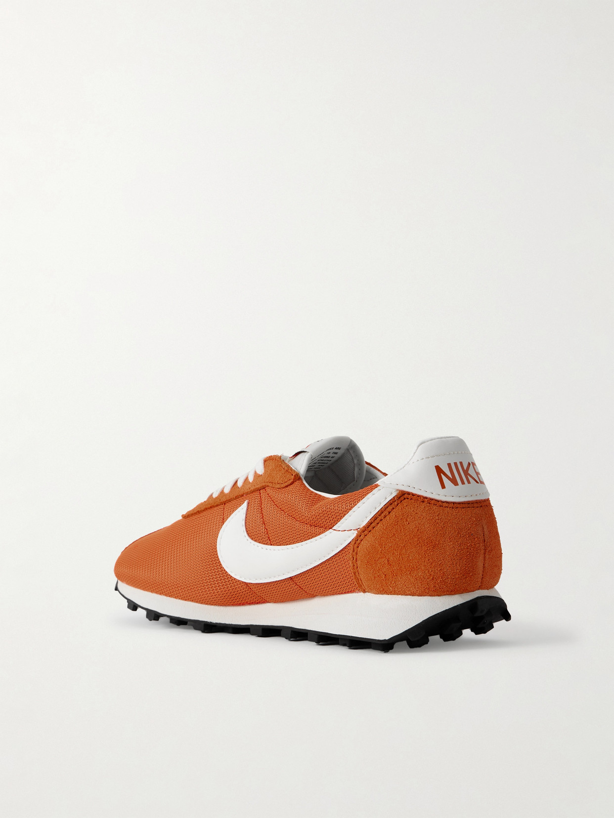 Ld-1000 Leather And Brushed Suede-trimmed Mesh Sneakers - Orange