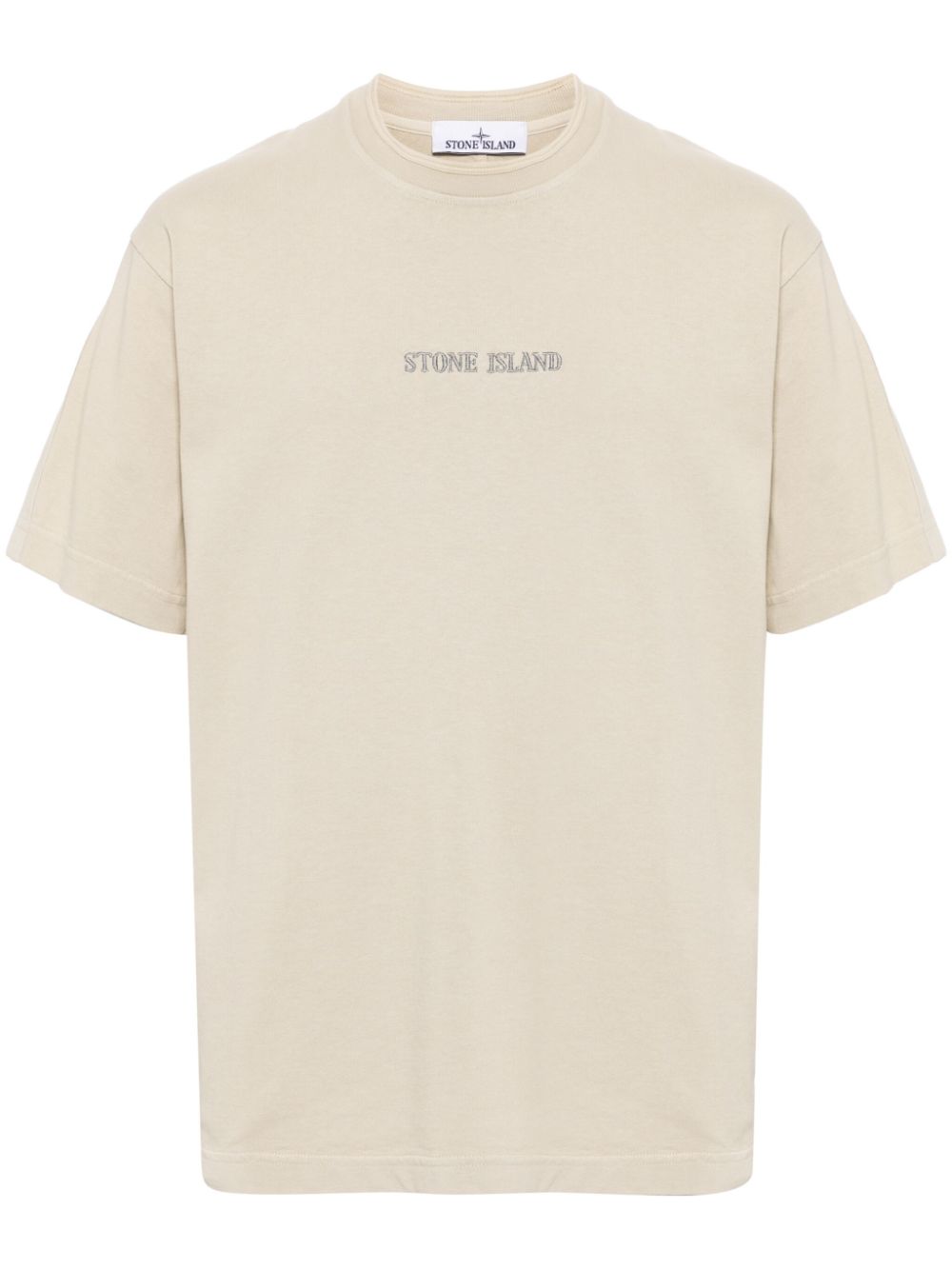 Logo-embroidered cotton T-shirt - Brown
