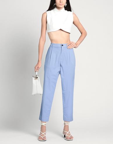 Woman Pants Light blue Size 28 Cotton, Elastane