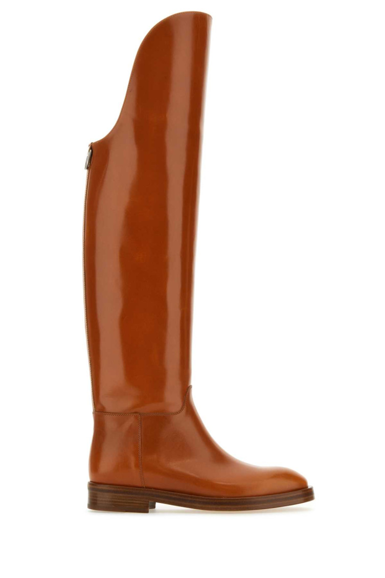 Zipped knee-length boots - Brown