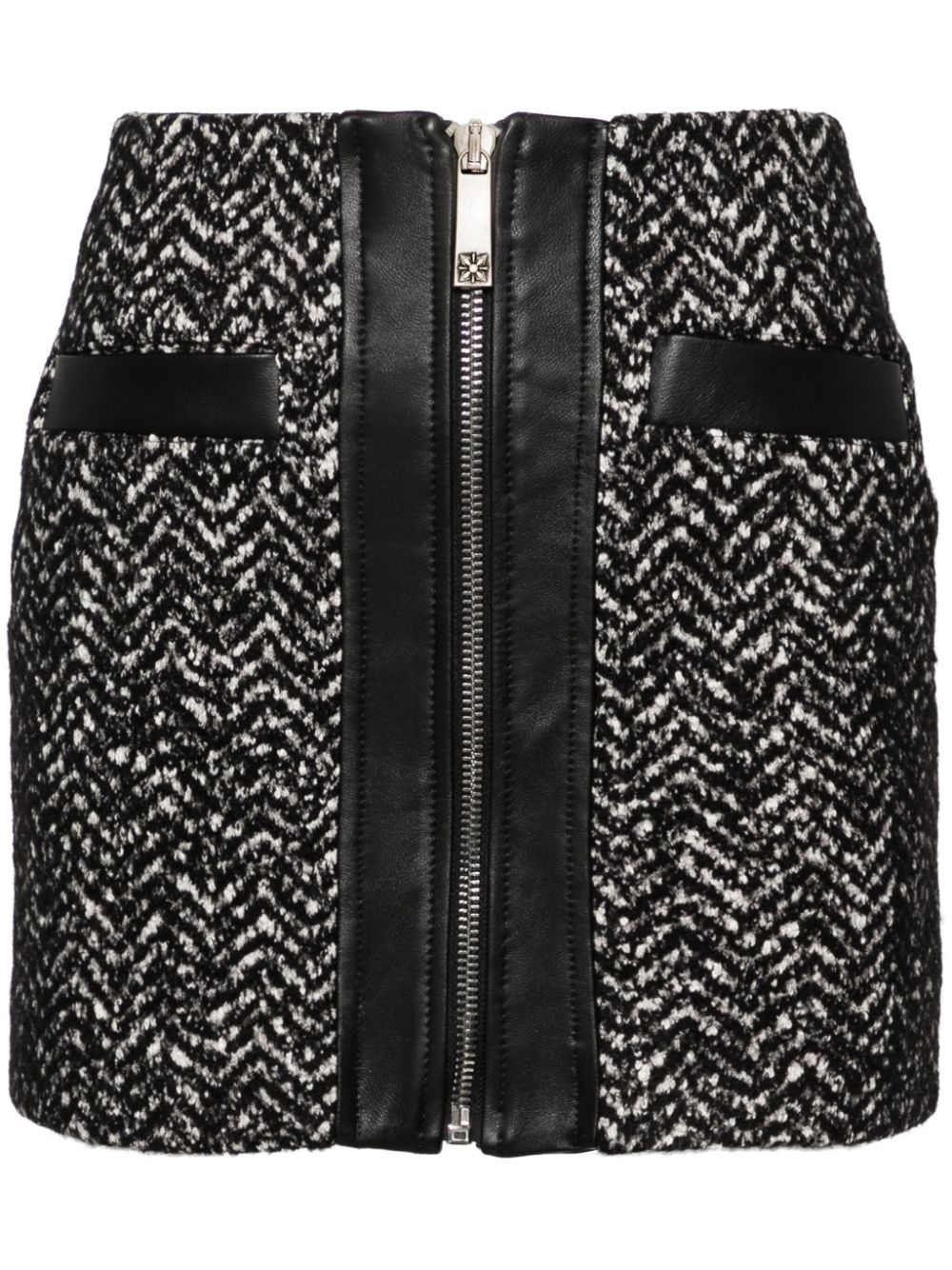 Herringbone mini skirt - Black
