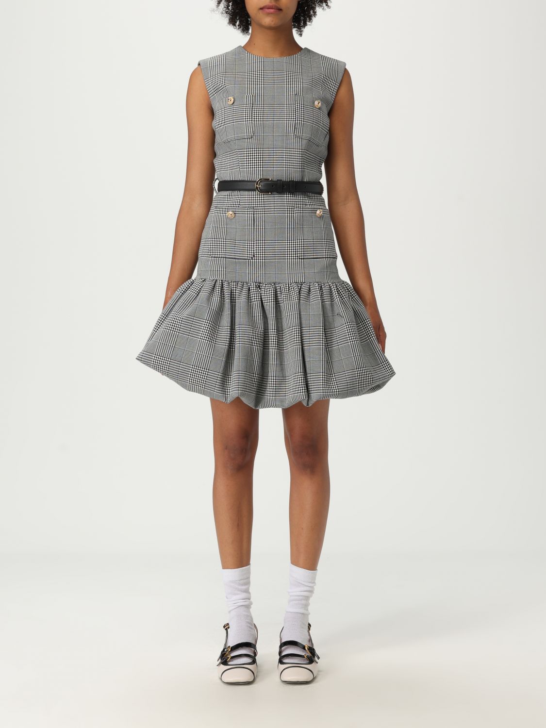 Checked dress - Black