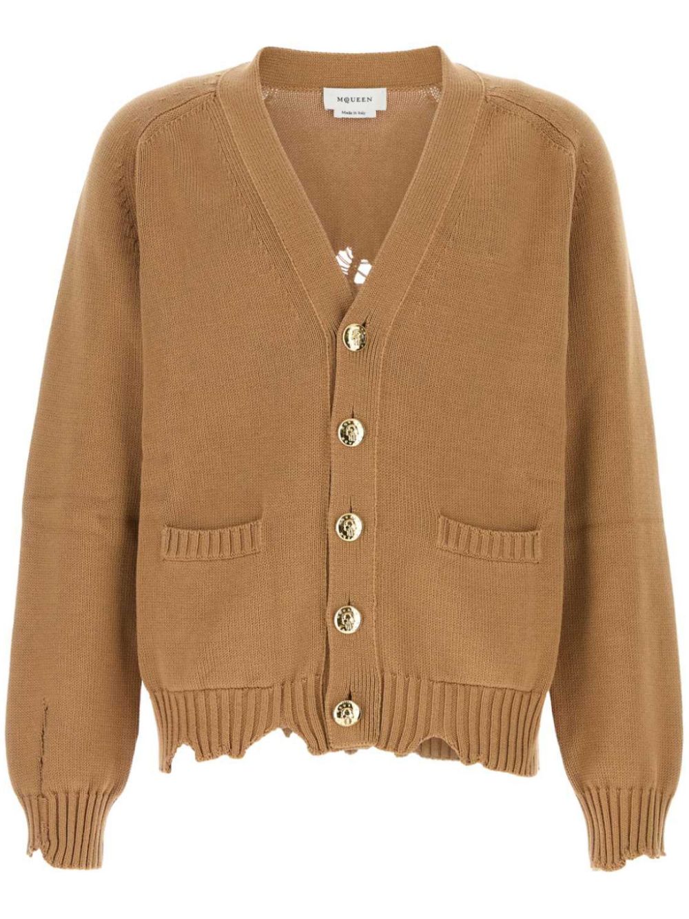 Distressed Skull cardigan - Neutrals