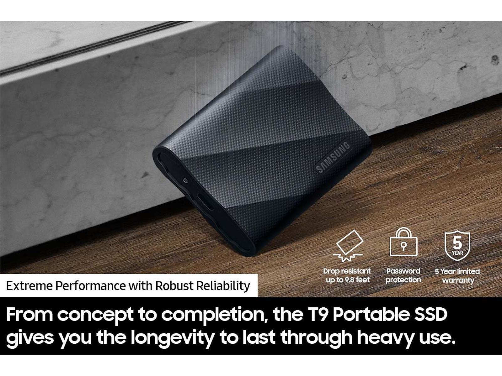 Portable SSD T9 USB 3.2 Gen2x2 1TB ( in Black)(MU-PG1T0B/AM)