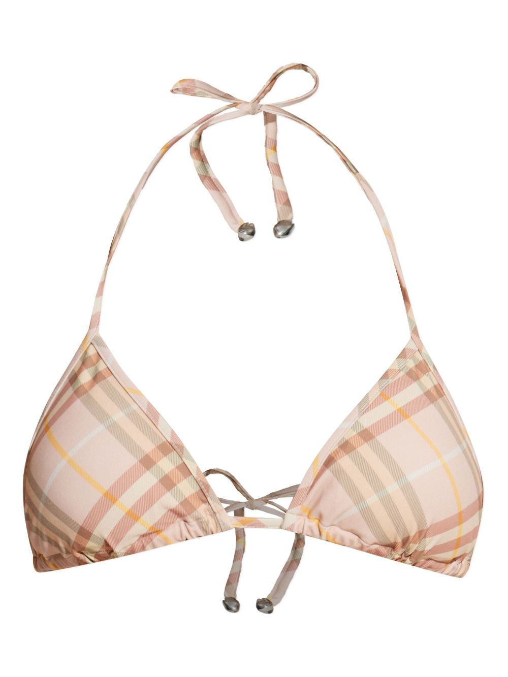 Burberry check pattern bikini top - Pink