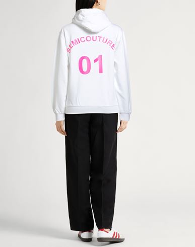 Woman Sweatshirt White Size M Cotton, Polyester