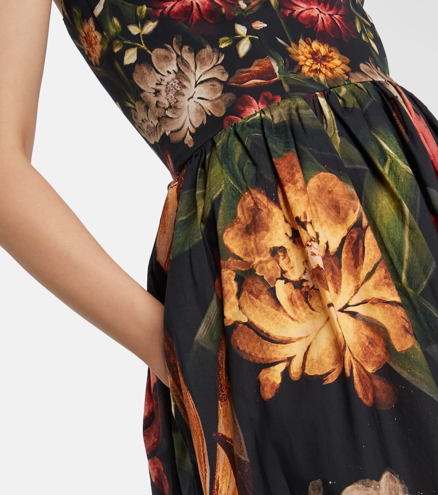 Tonia floral lace-trimmed cotton maxi dress