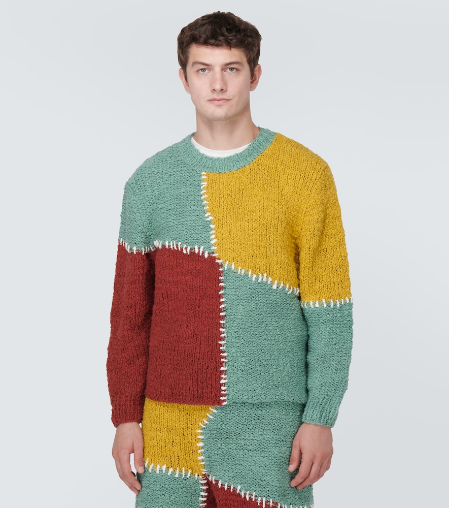 Patchwork cotton sweater