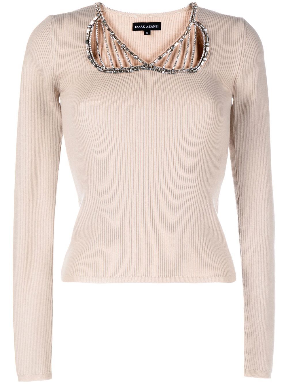 Cut-out embellished top - Neutrals