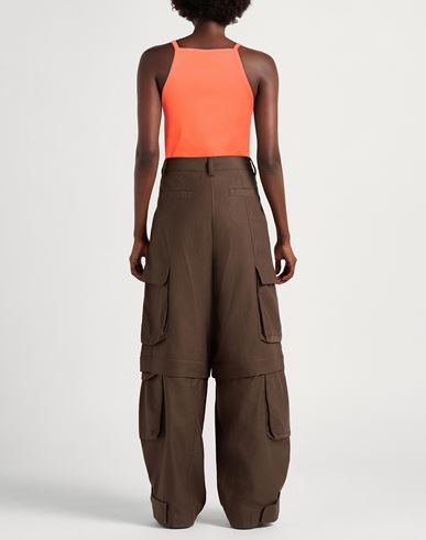 Woman Top Orange Size M Cotton, Elastane