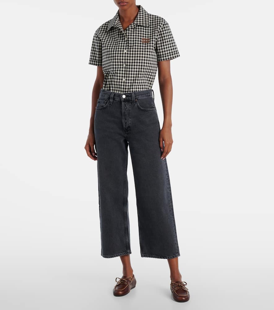 Arc mid-rise cropped wide-leg jeans