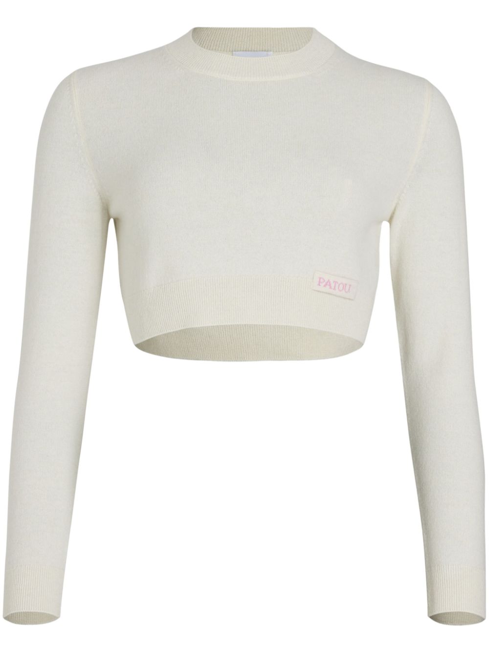 Wool cropped sweater - White