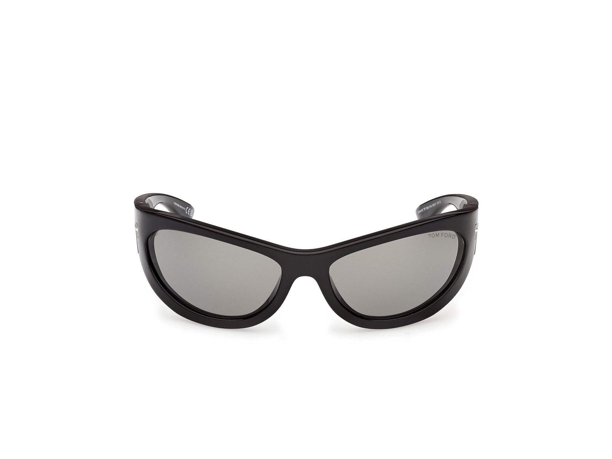 TOM FORD Woman TOM FORD FT1365 LEONA-02 01A Sunglasses Injected Black Smoke Cat Eye Norma
