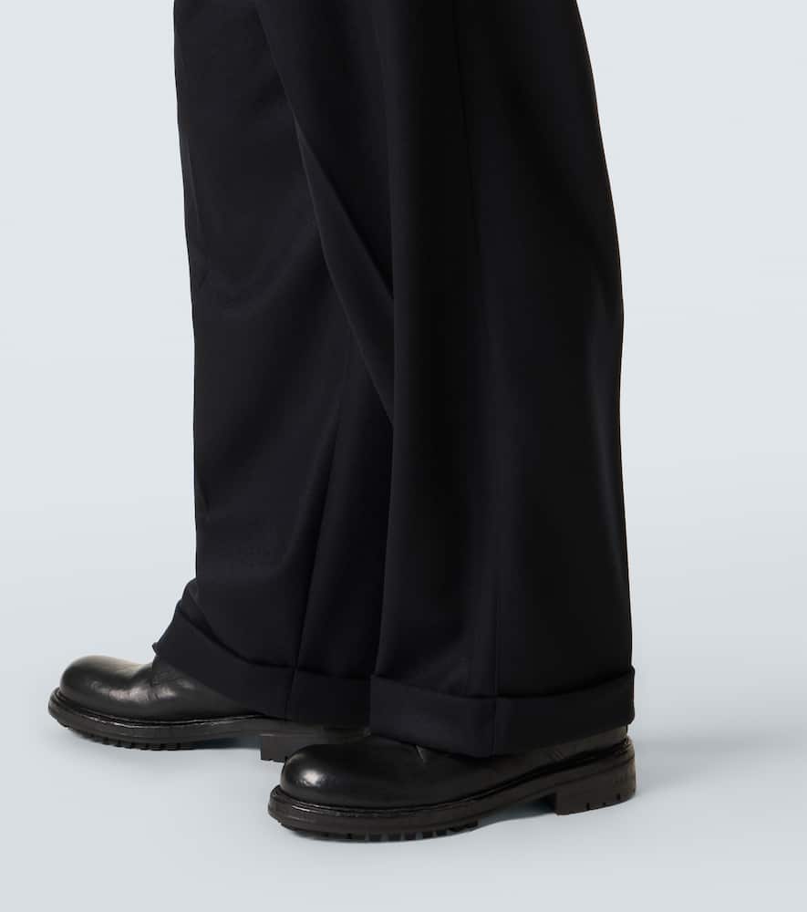 Virgin wool wide-leg pants