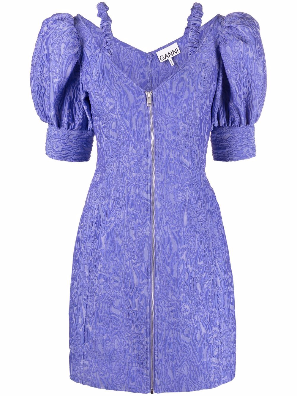 Open V-neck mini dress - 731 BLUE IRIS