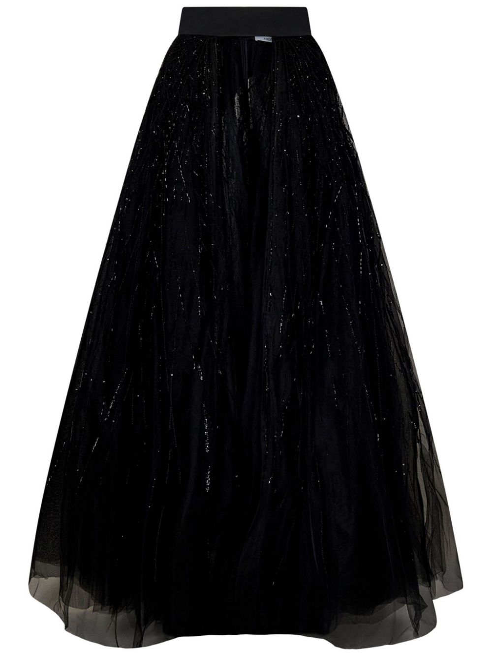 Open-front maxi skirt - Black