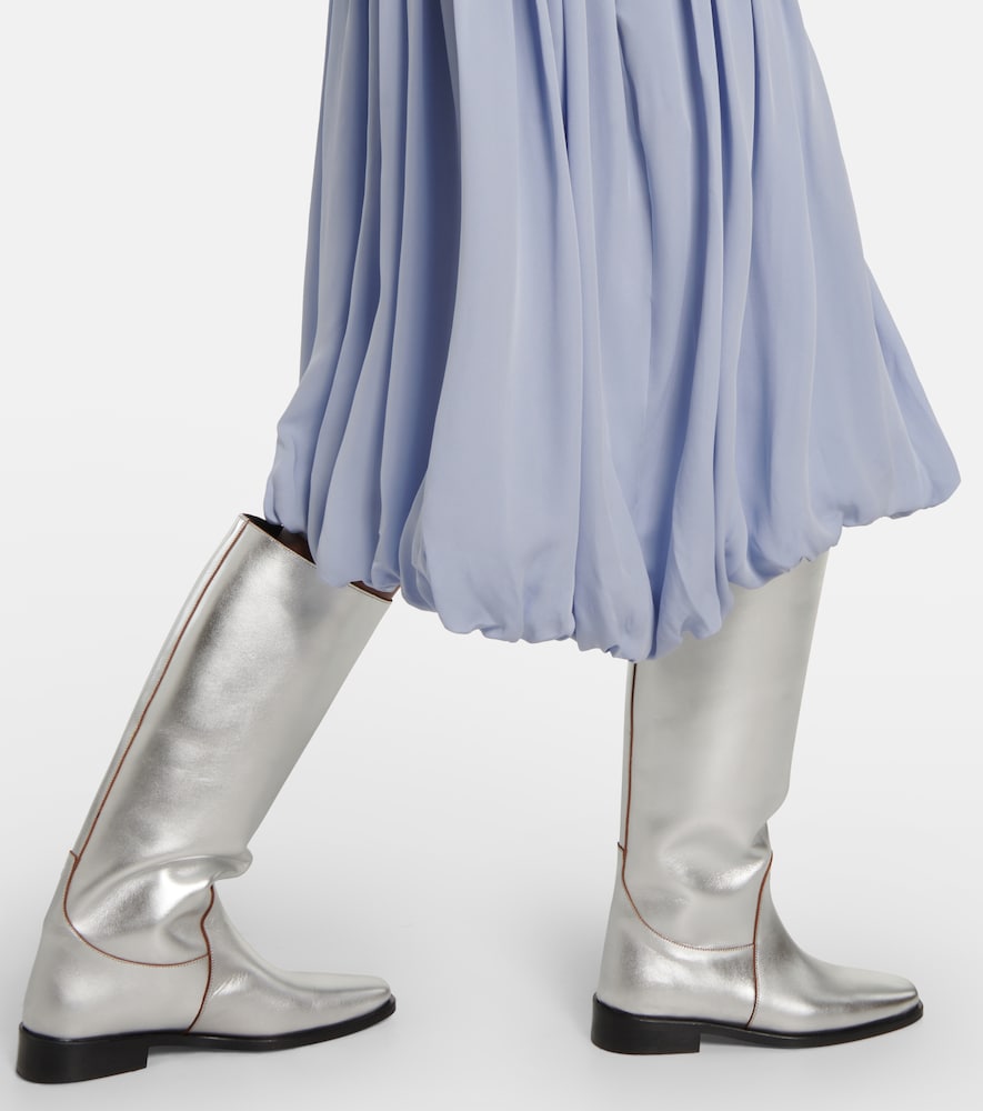 Wooster metallic leather riding boots