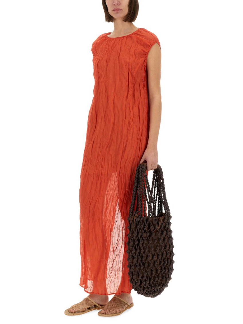 Metallic Gauze Longuette Dress