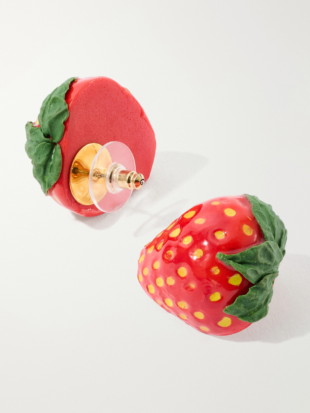 Fraise Resin Earrings - Red