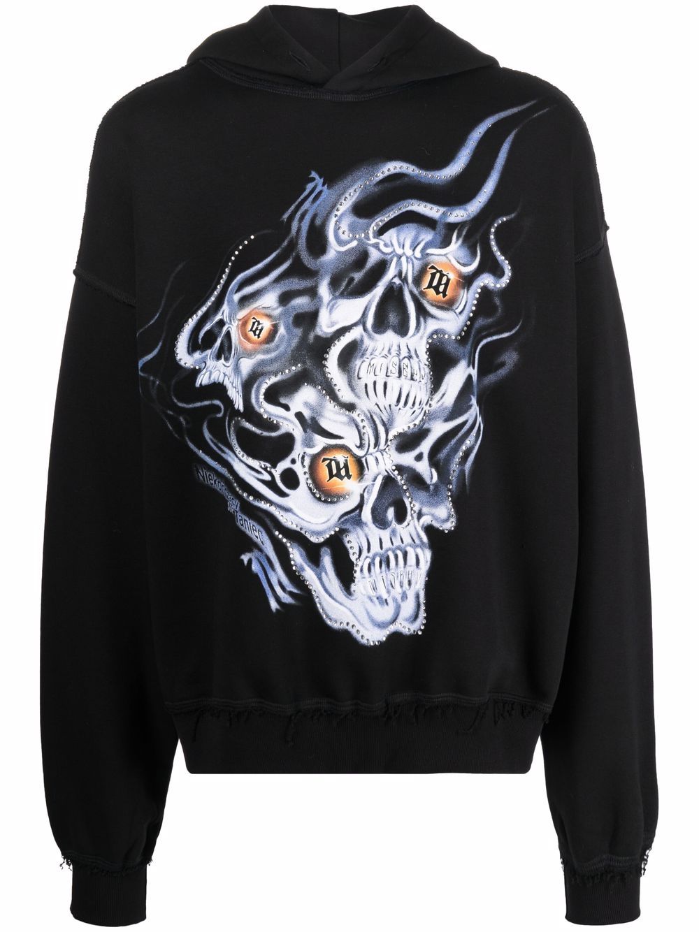Graphic-print organic cotton hoodie - Black