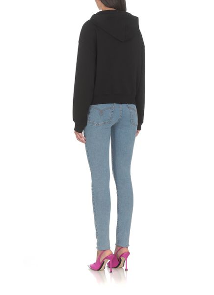 Moschino Jeans Logo Embroidered Drawstring Hoodie