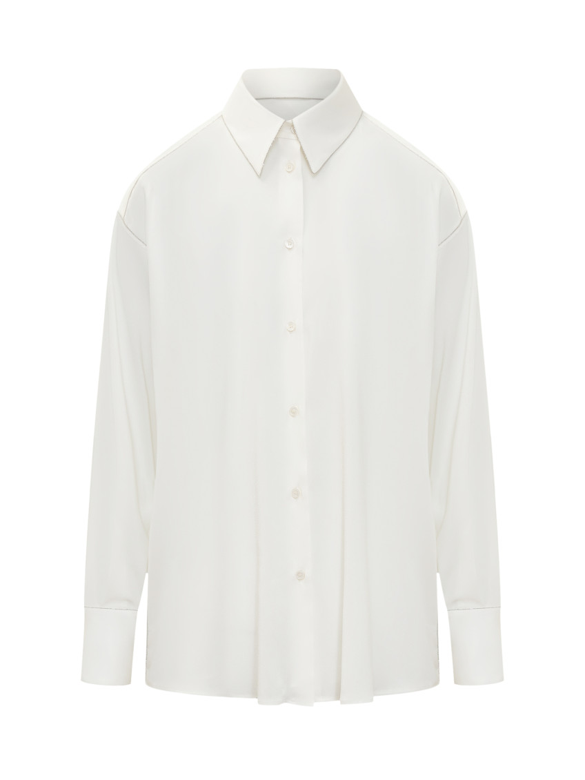White Viscose Blend Shirt