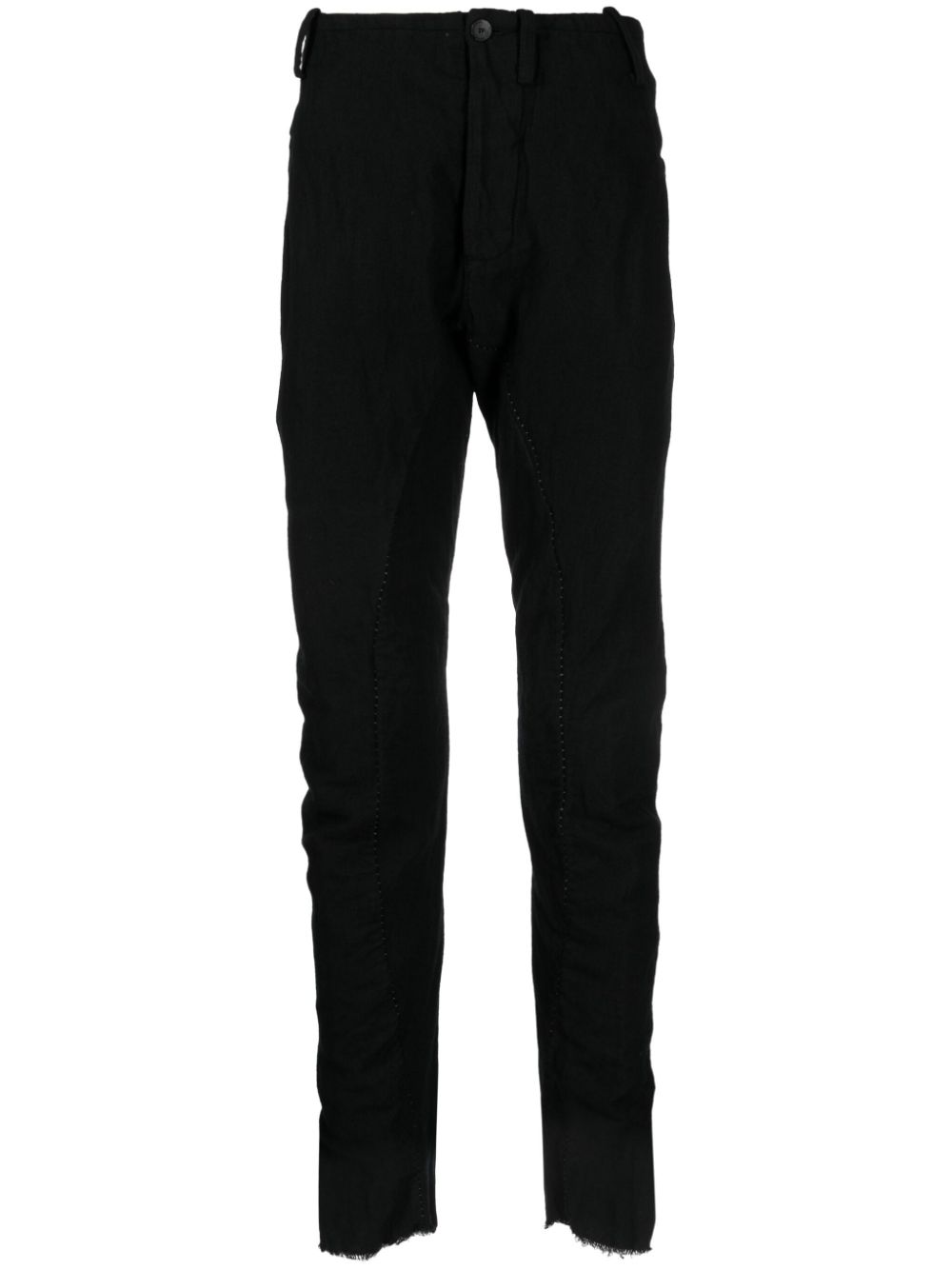 Distressed straight-leg trousers - Black