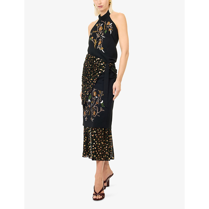 Womens Carfys Embroidered Crepe Top