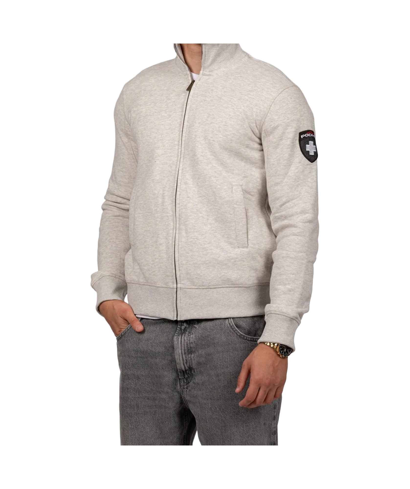 Zip appliqué sweatshirt