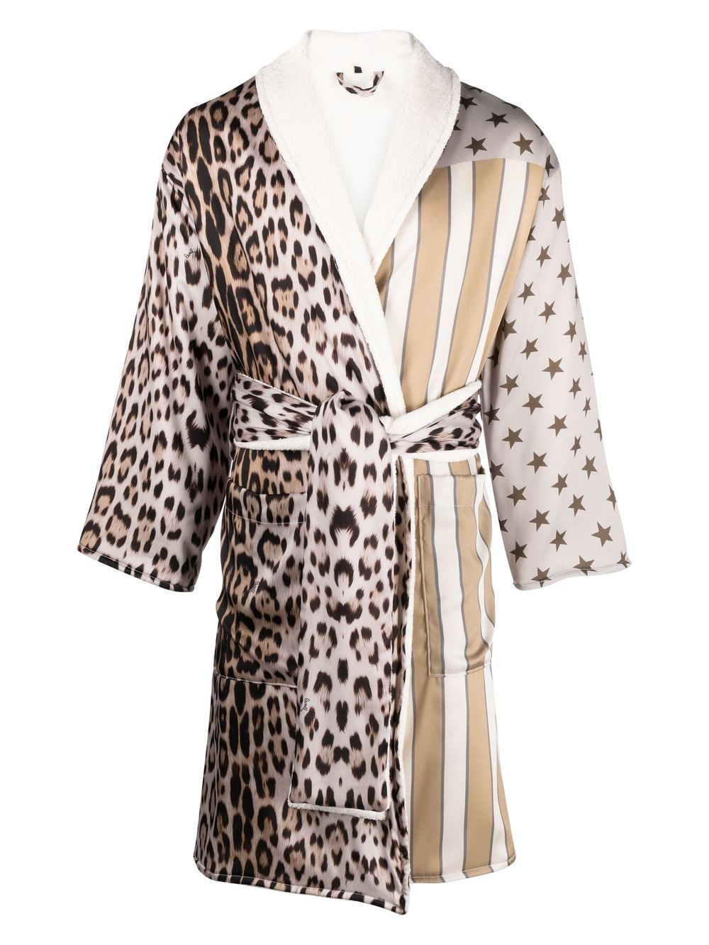 Animal-print bath robe - Neutrals