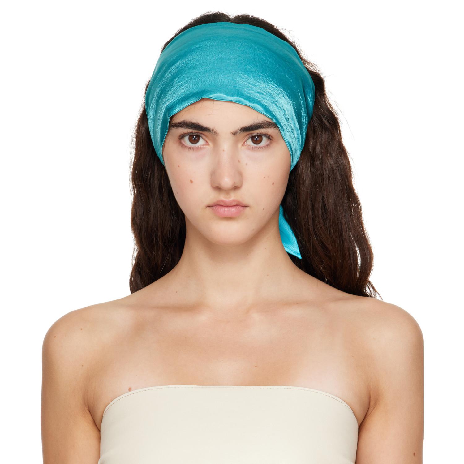 SSENSE Exclusive Blue Froisse Bandeau Headband