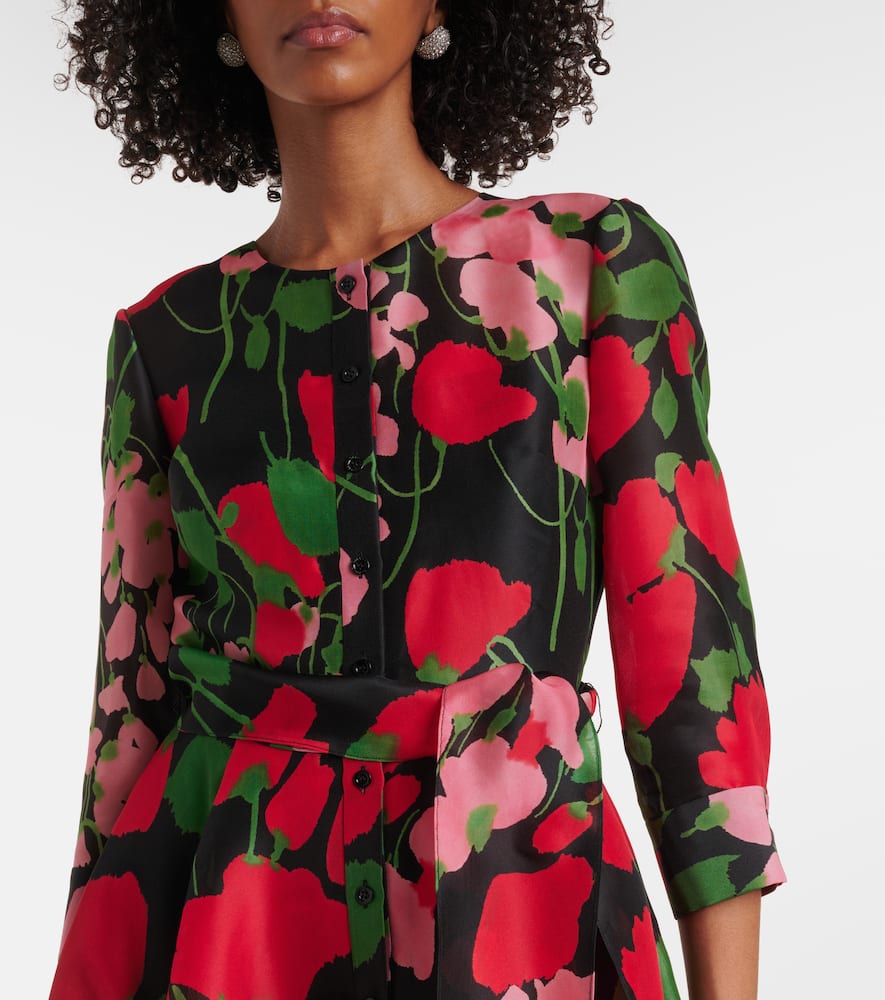 Floral silk gazar gown