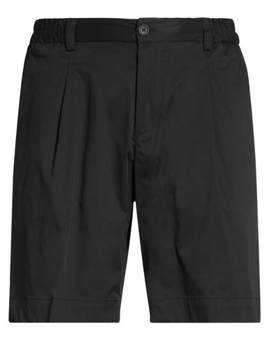 Man Shorts & Bermuda Shorts Black Size L Cotton, Polyester, Elastane