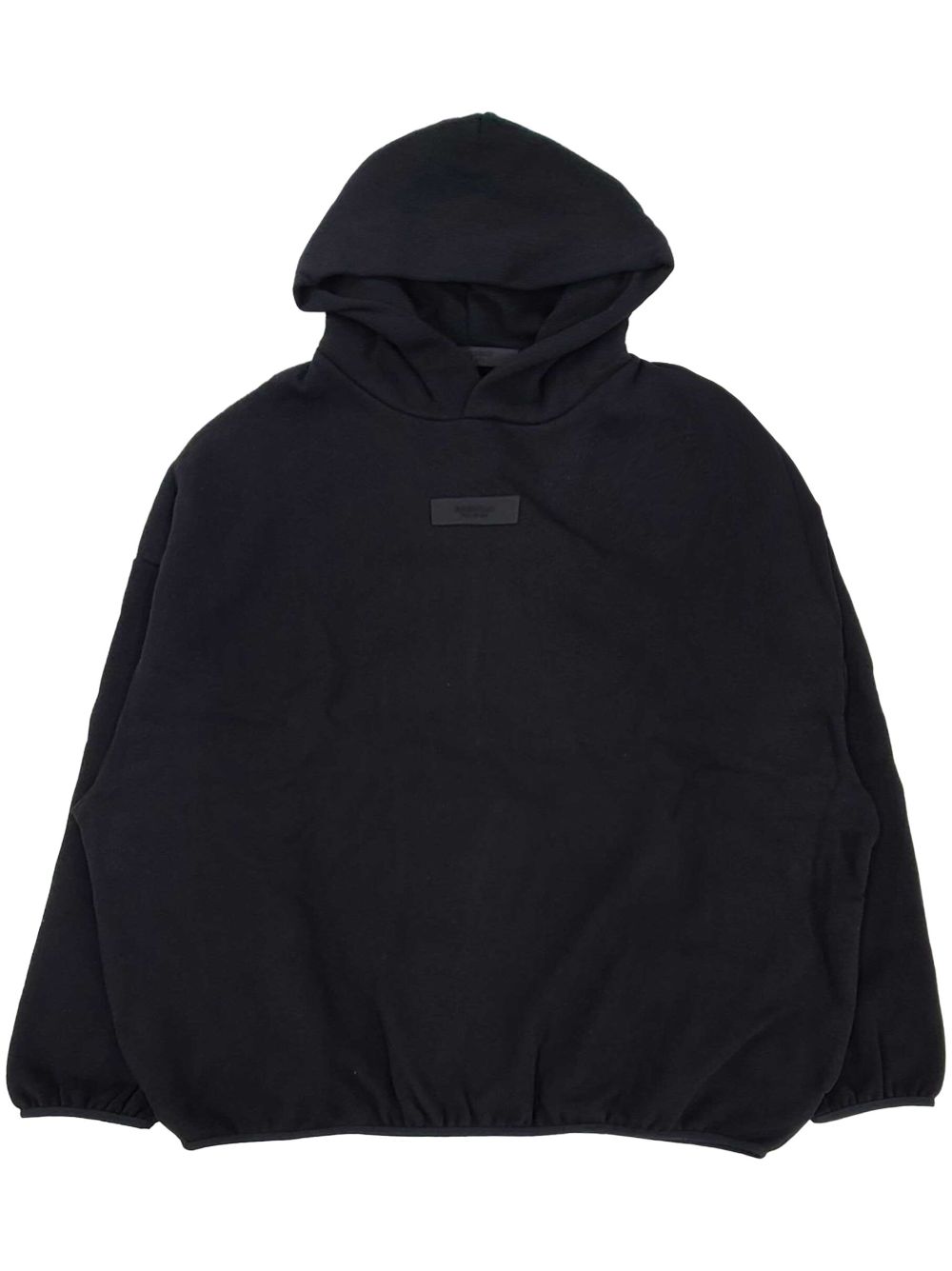 Front logo patch panelled hoodie - Black