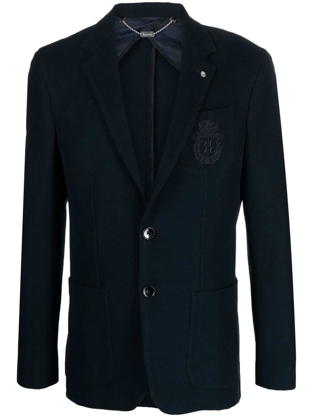 Circular Knitting single-breasted blazer - Blue