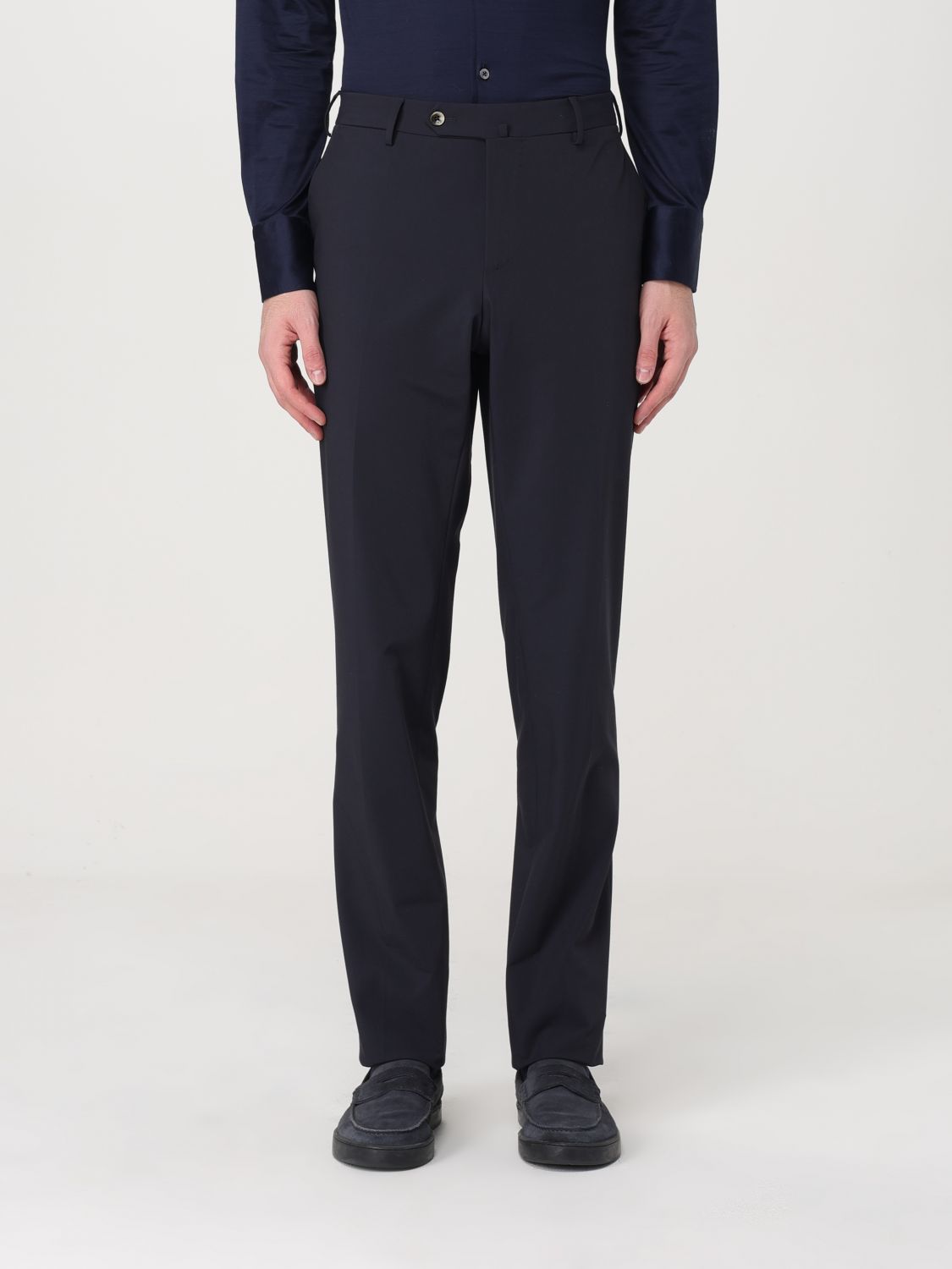 Pull-tab detail straight-leg trousers - Neutrals