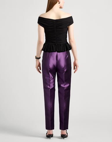 Woman Pants Purple Size 12 Polyester, Silk