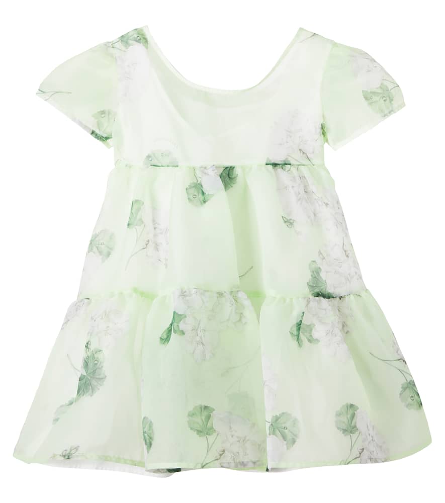 Floral tiered organza dress