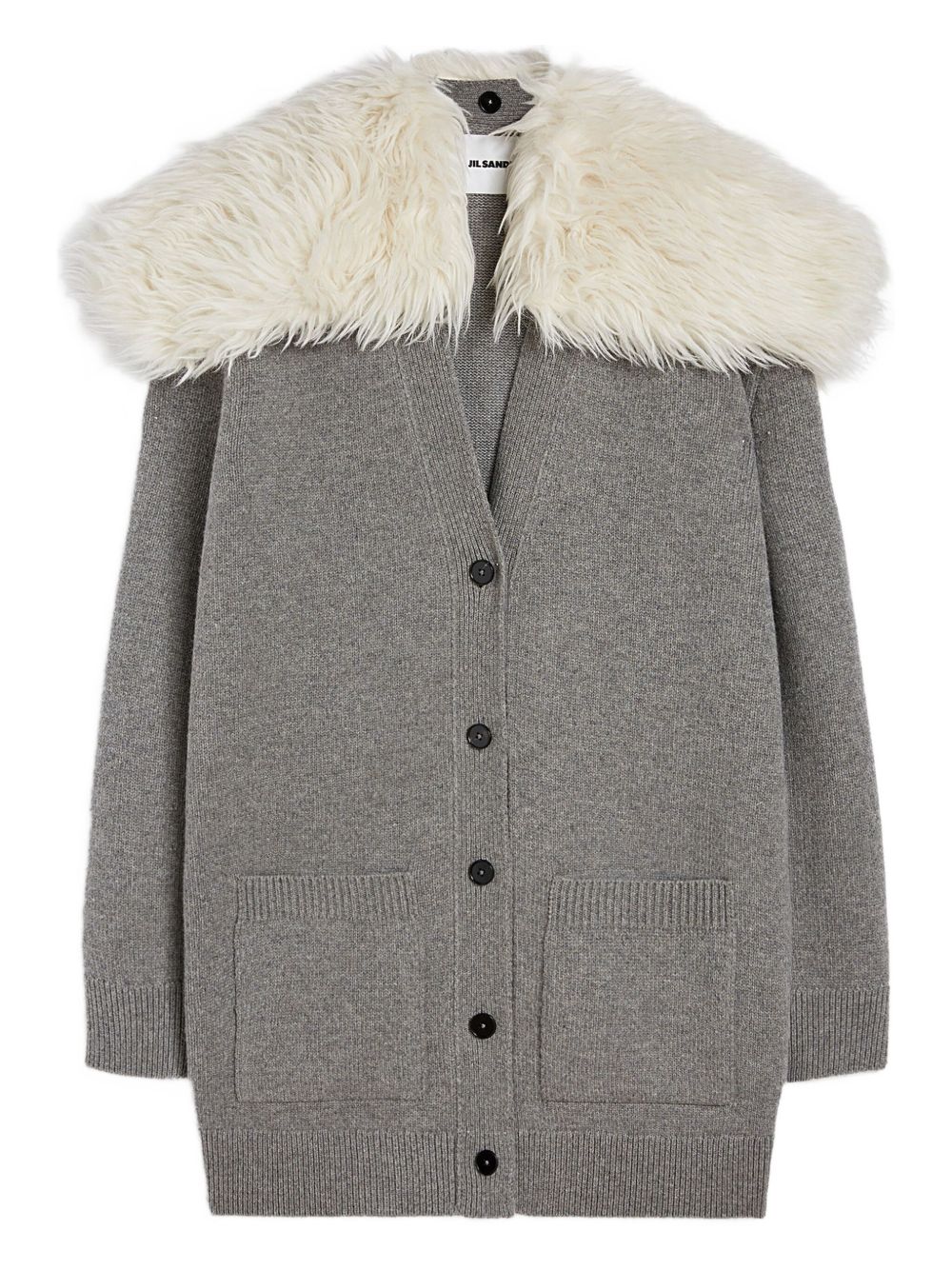 V-neck cardi-coat - Grey