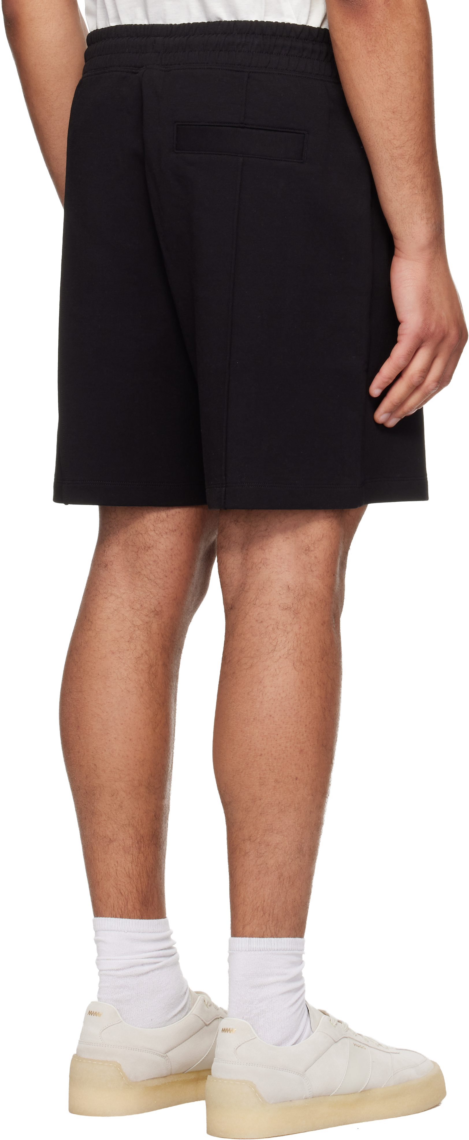 Black Stacked-Logo Trim Shorts