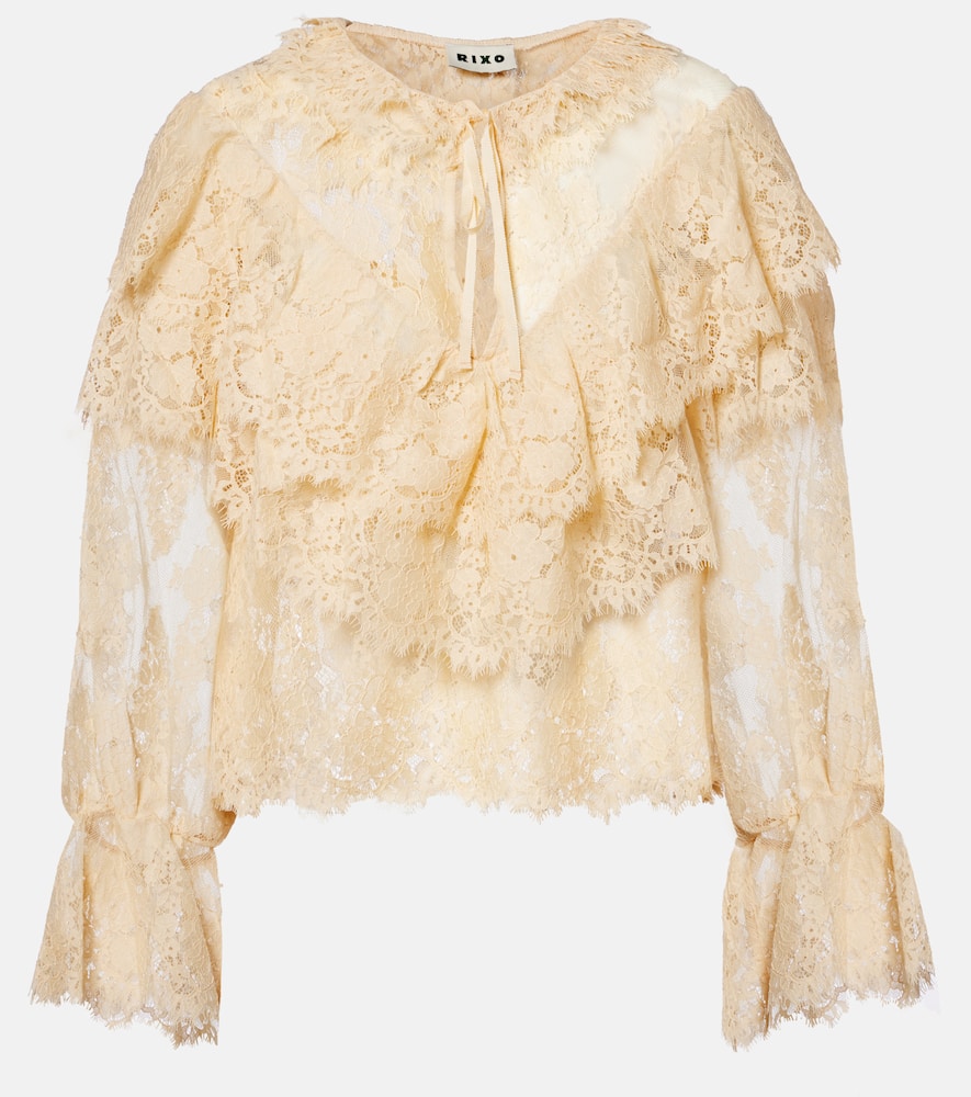 Faryn ruffled lace blouse