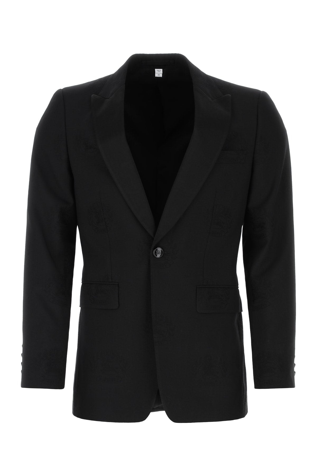 Single-Button Wool Blazer — Black