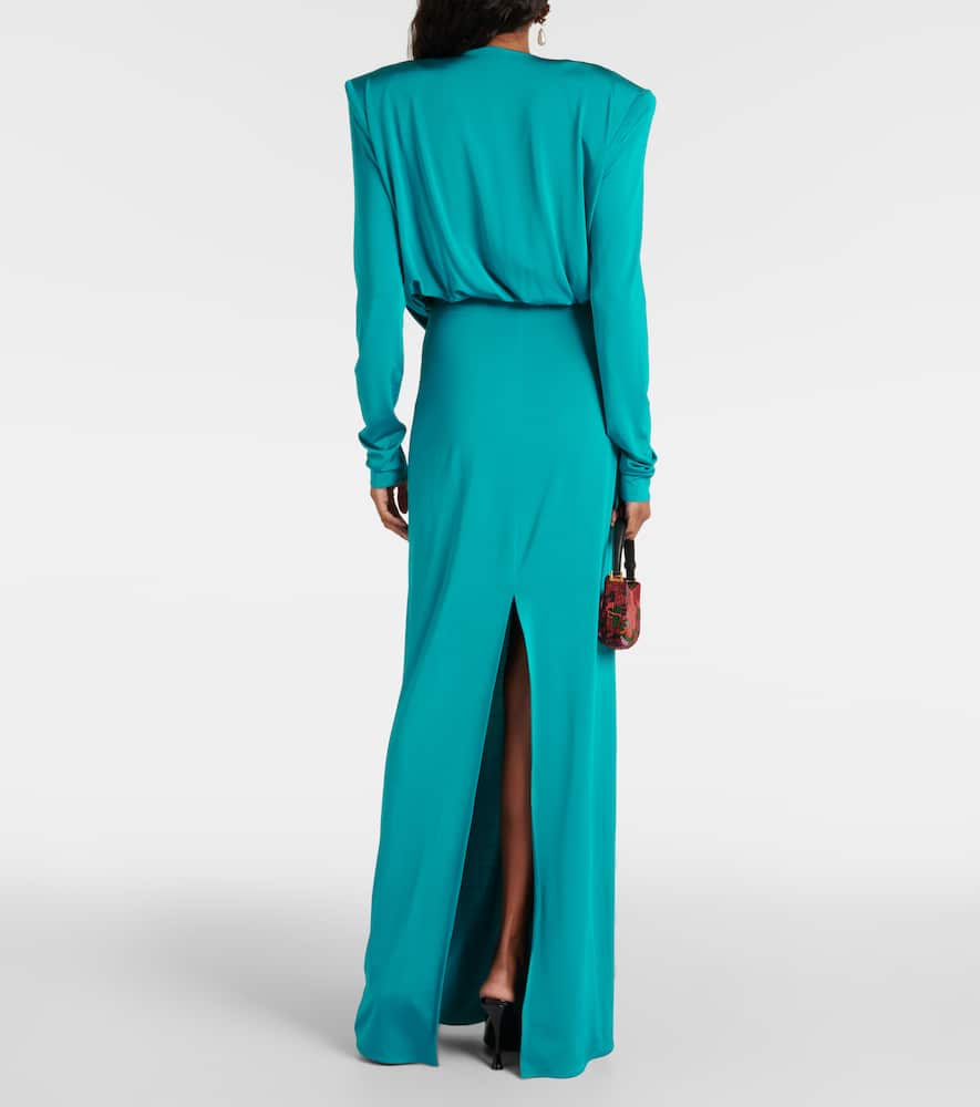 Draped jersey midi dress