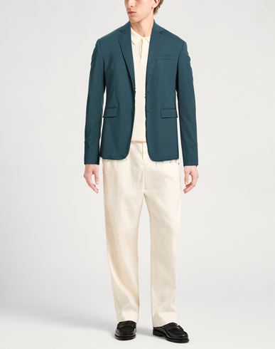 Man Blazer Green Size 42 Virgin Wool, Elastane