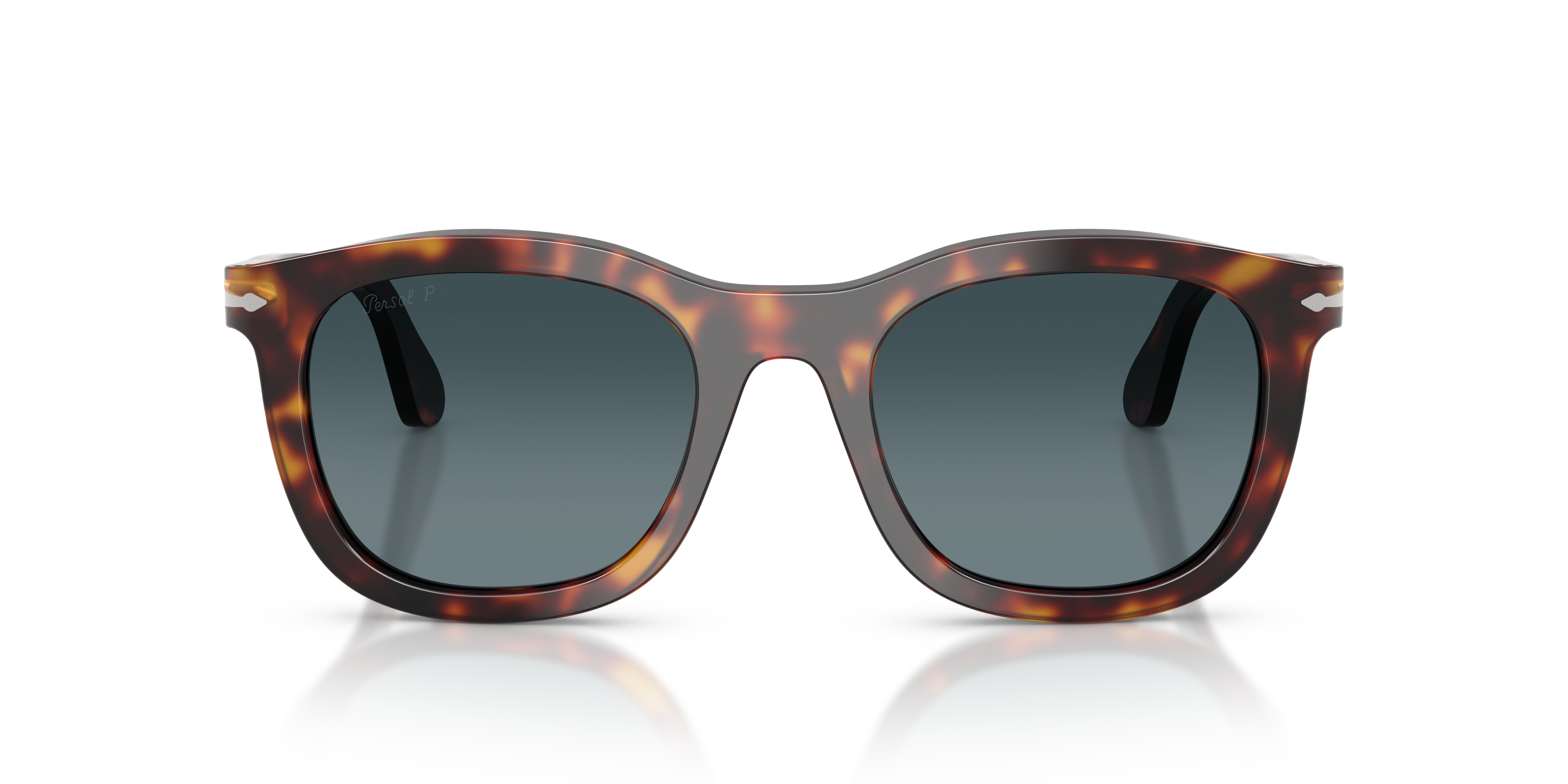 Persol Unisex Persol PO3395S 24/S3 Occhiali da sole Acetato Tartaruga Blu Pantos Polarizzata Sfumato