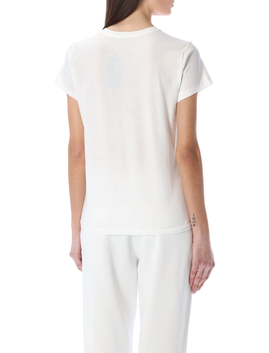 White Round Neck Logo T-Shirt